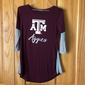 Texas A & M three quarter sleeve shirt.